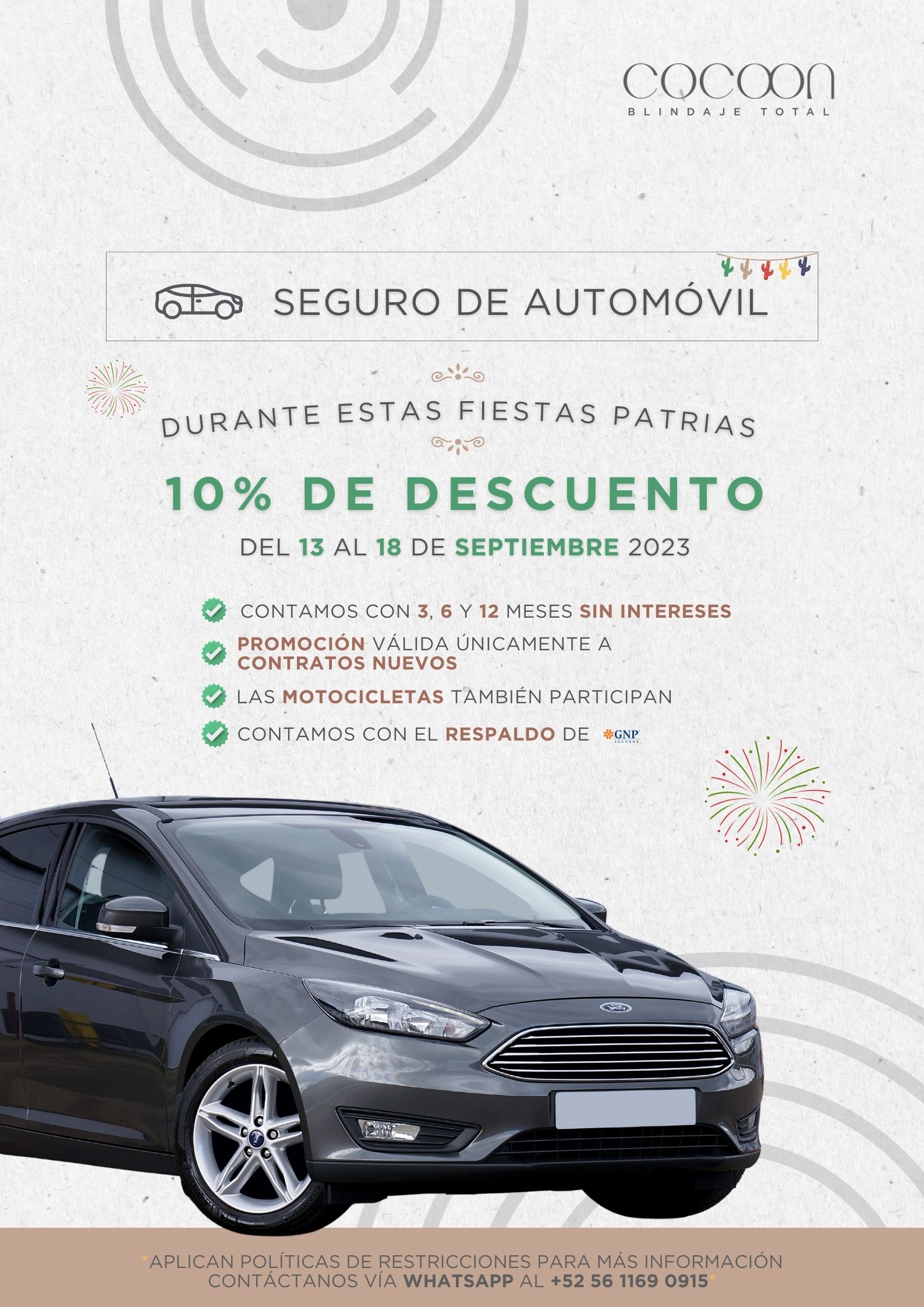 Seguro de auto, promoción septiembre 2023